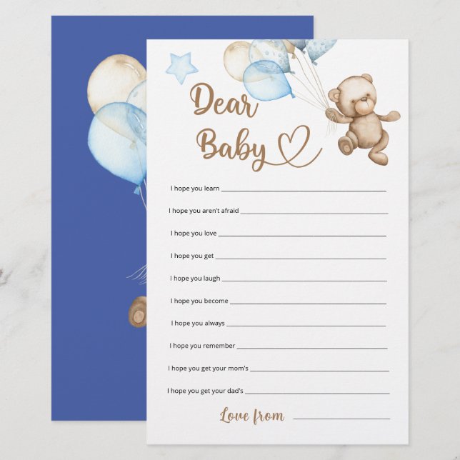 Bästa Baby Nalle Baby Shower (Fram/baksida)