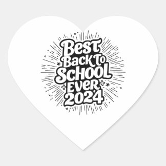 Bästa Back to school någonsin 2024-design Hjärtformat Klistermärke