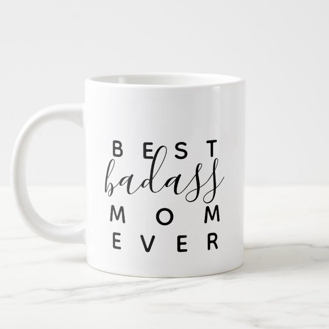 Bästa Badass Mamma Någonsin Rolig Kaffemugg Jumbo Mugg (Vänster)