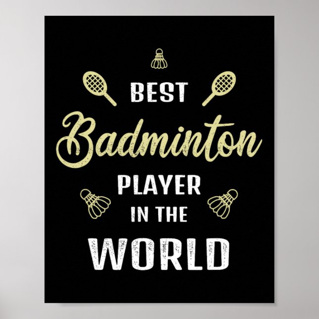 Bästa Badminton-spelaren i World Funny Badminton Poster (Framsidan)