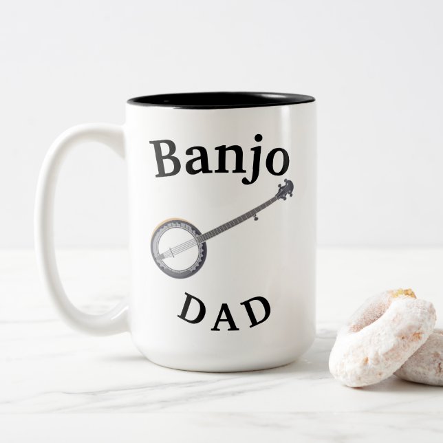 Bästa "Banjo PAPPA" nånsin! Pappor Music Två-Tonad Mugg (Med munk)