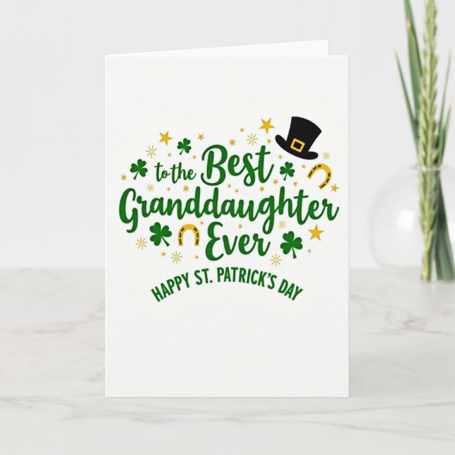 Bästa barnbarnsdotter St. Patricks-kort Kort (Framsida)