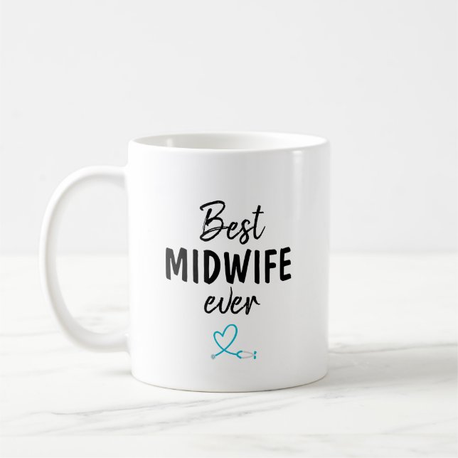 Bästa barnmorska någonsin kaffemugg (Vänster)