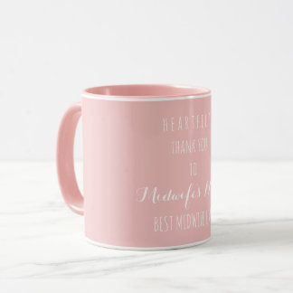 Bästa barnmorska någonsin Typografi Heartfilt Tack Mugg