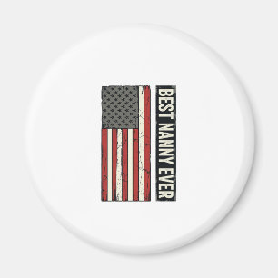 Bästa barnvakt någonsin Patriotisk Vintage Flagga  Magnet