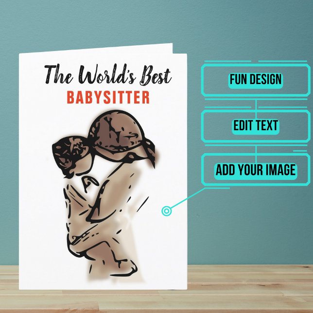 Bästa barnvakt tack kort (Show your babysitter that you dearly appreciate her.)