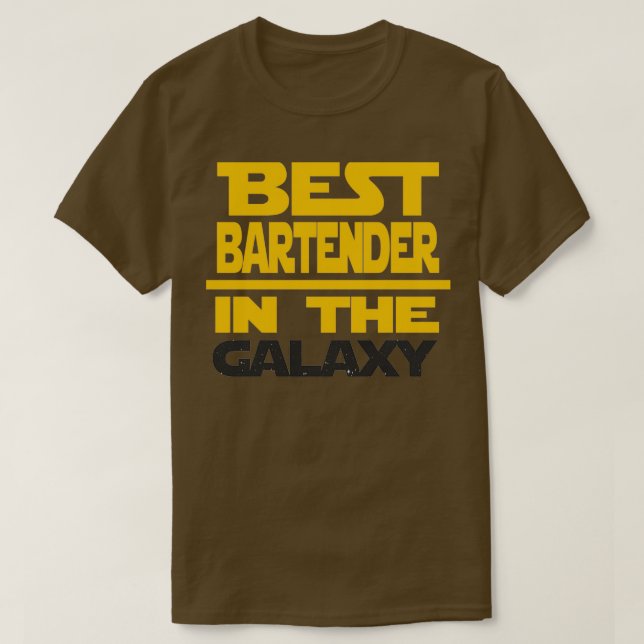 Bästa bartender-enheten i Galaxy Funny Gift T Shirt (Design framsida)