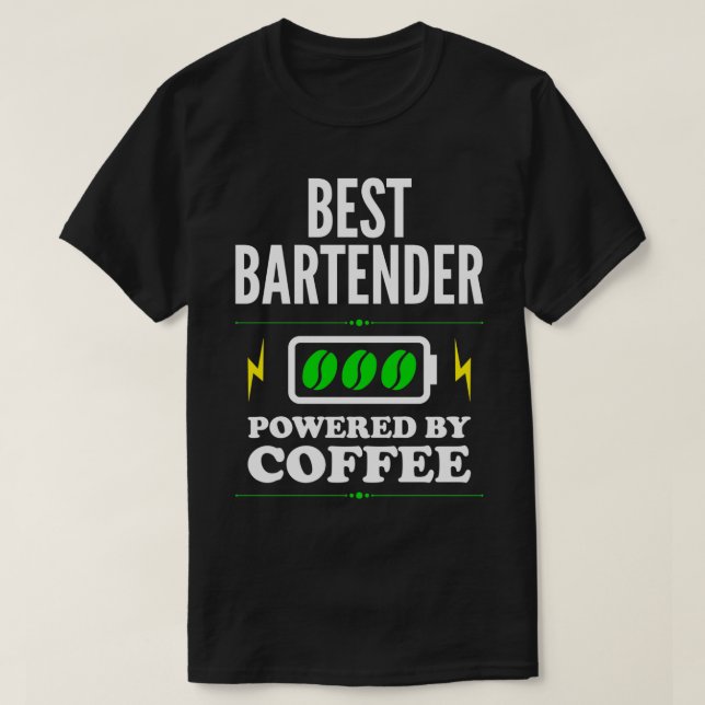 Bästa bartender-enheten med kaffe för Bartender T Shirt (Design framsida)