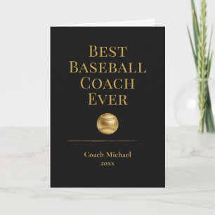 Bästa basebolltränare någonsin Elegant svart guld Tack Kort