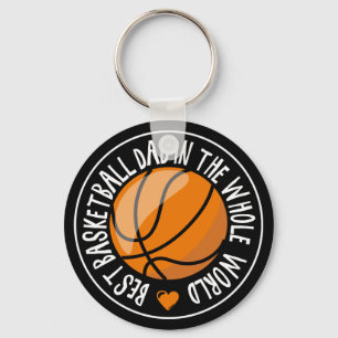 Bästa basketbollpappa stämpel svart orange boll nyckelring