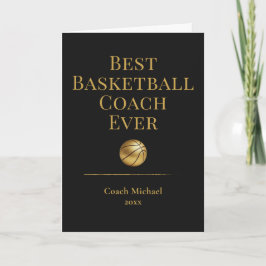 Bästa baskettränaren någonsin Elegant svart guld p Tack Kort