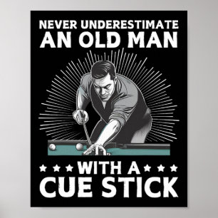 Bästa Bassäng Art För manar Grandpa Billiard Playe Poster