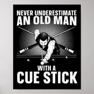 Bästa Bassäng Art För manar Grandpa Billiard Playe Poster