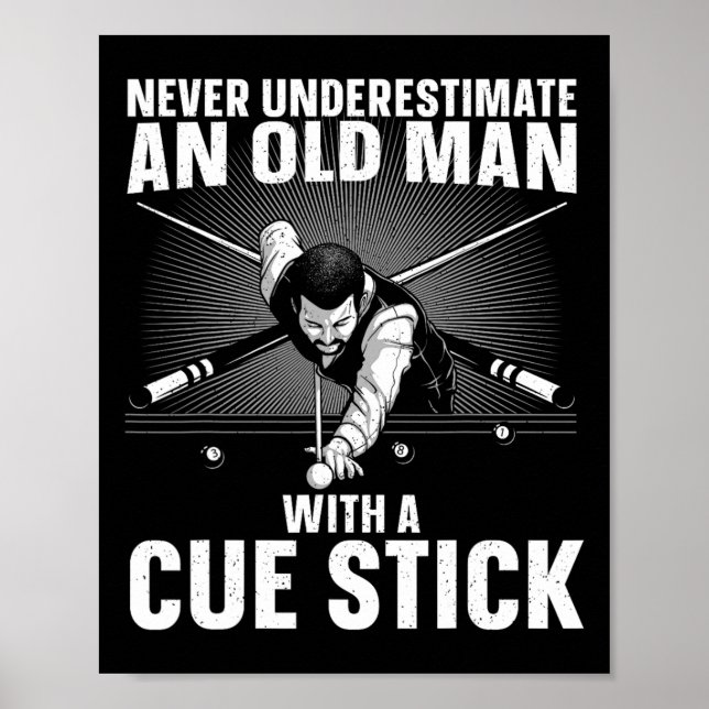 Bästa Bassäng Art För manar Grandpa Billiard Playe Poster (Framsidan)