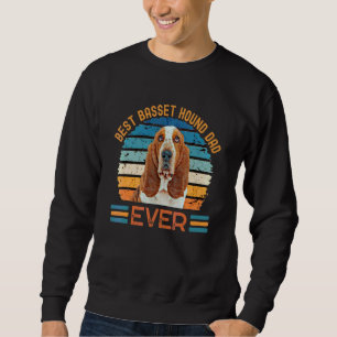 Bästa Basset Hound Pappa någonsin Hund Fars dag Te Lång Ärmad Tröja