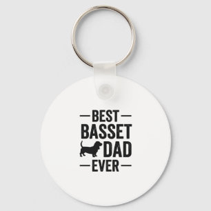 Bästa Bassetpappa någonsin Vintage gravyr hundtröj Nyckelring