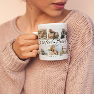 'Bästa Bästa Vän' Vänners Minnessaker Foto Collage Kaffemugg