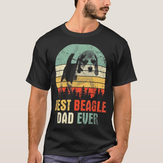Bästa Beagle Hund Pappa hela Lycklig-dagen Far pap T Shirt (Framsida)