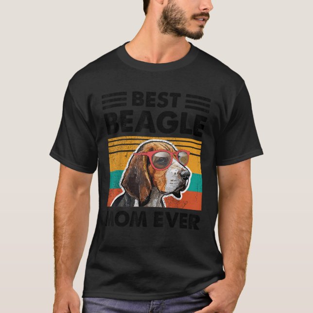 Bästa Beagle Mamma någonsin Hund Sunglasses Mor Da T Shirt (Framsida)