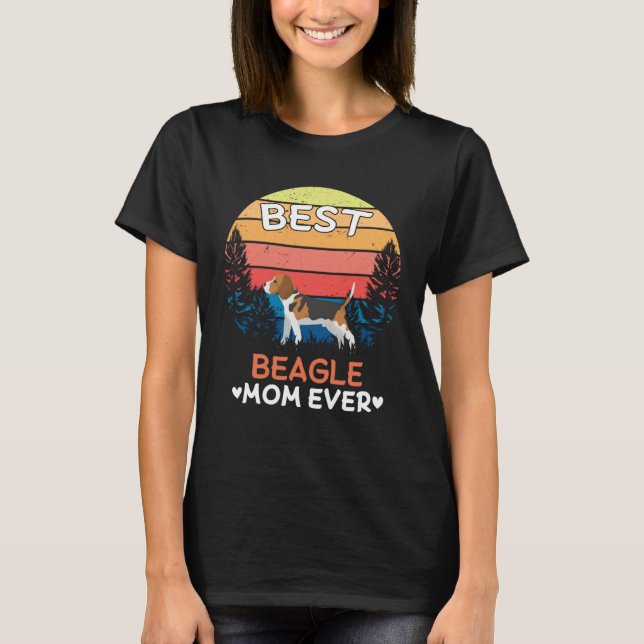 Bästa Beagle-mamma någonsin Retro Vintage T Shirt (Framsida)