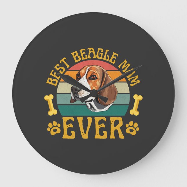 Bästa Beagle-mamma någonsin, rolig Beagle hund Stor Klocka (Framsida)
