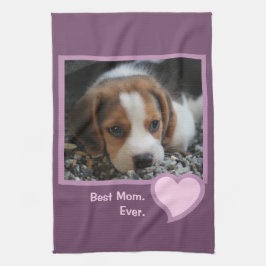 Bästa Beagle Mamma någonsin Rosa Text Pet Hund Pho Kökshandduk