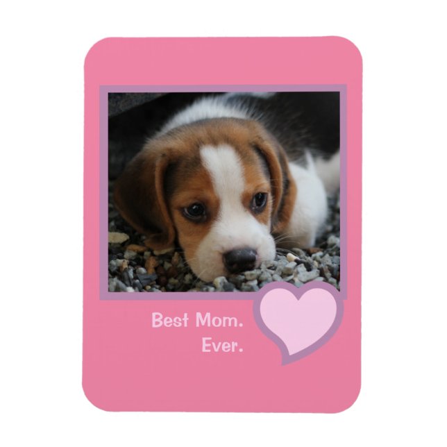 Bästa Beagle Mamma någonsin Rosa Text Pet Hund Pho Magnet (Vertikal)
