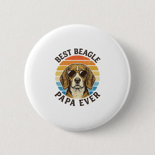Bästa Beagle Pappa Någonsin Vintage Hund Pappa T-S Knapp
