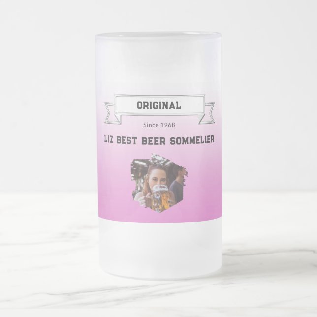 Bästa Beer Sommelier & Rosa Vit övertoning & foto Frostat Ölglas (Center)