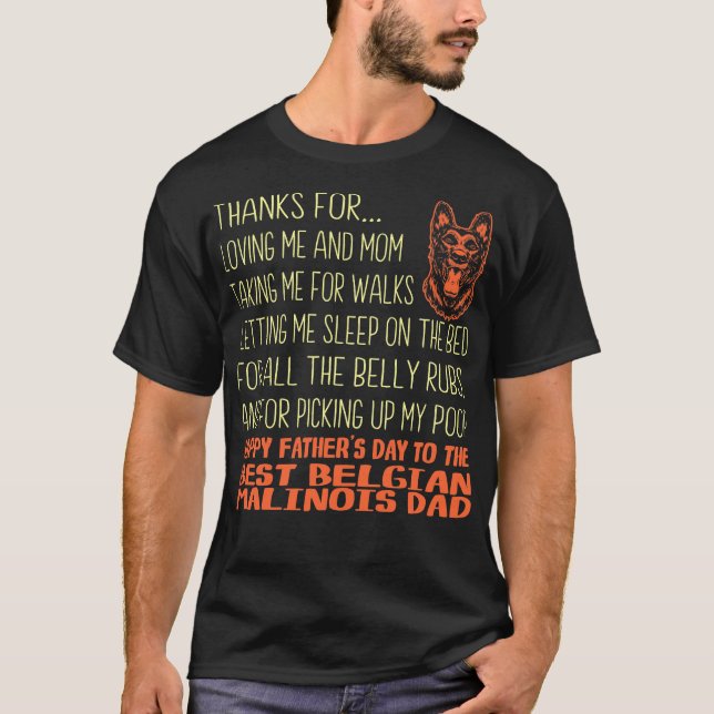 Bästa belgiska Malinois Fars dag Gift T Shirt (Framsida)