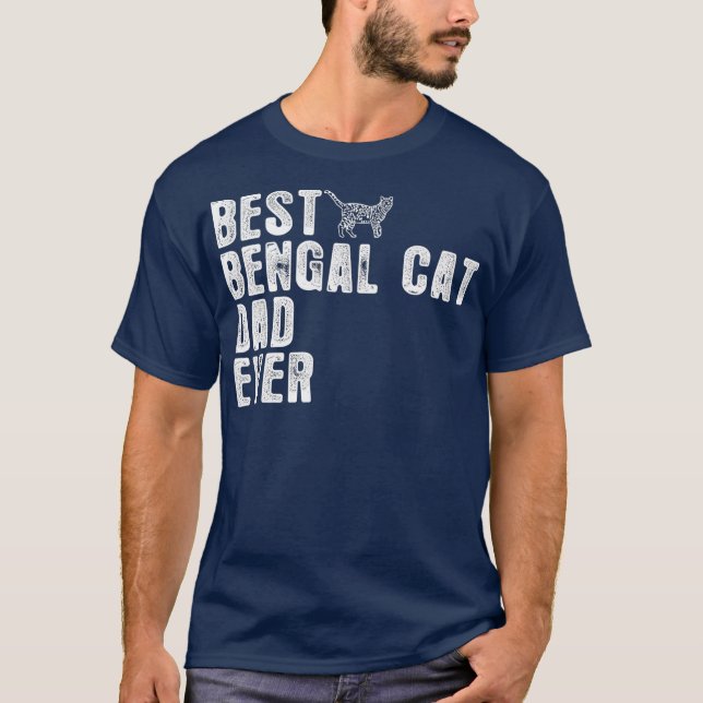 Bästa BENGAL CAT PAPPA någonsin T Shirt (Framsida)