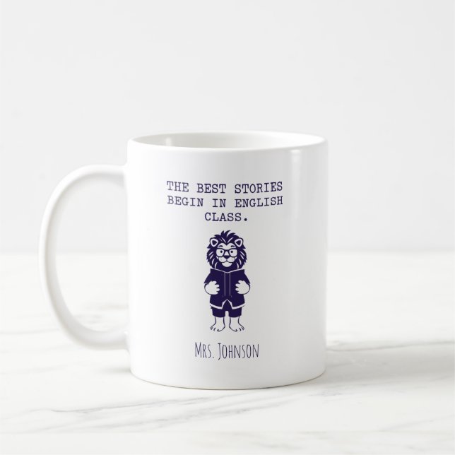Bästa berättelser börjar i engelskläraren kaffemugg (Vänster)
