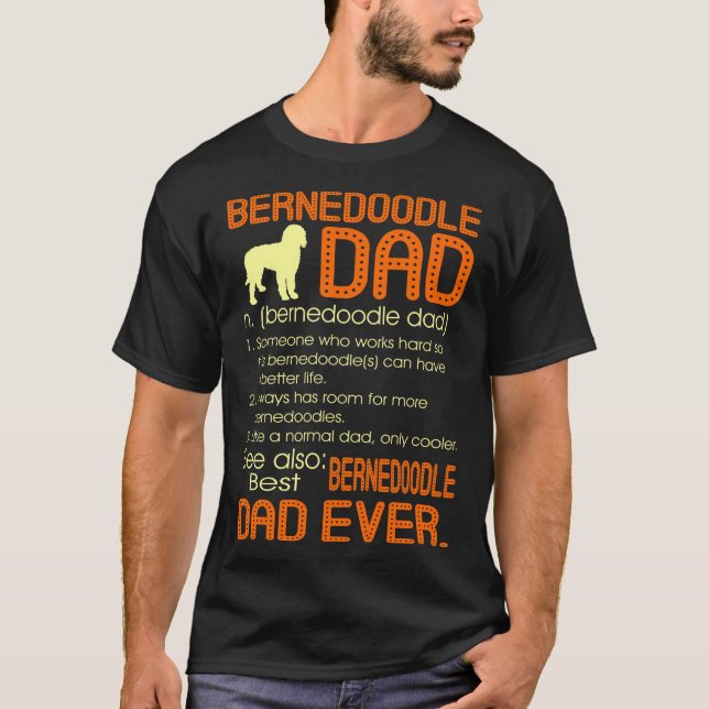 Bästa Bernedoodle Pappa Alltid Far Fars dag T Shirt (Framsida)