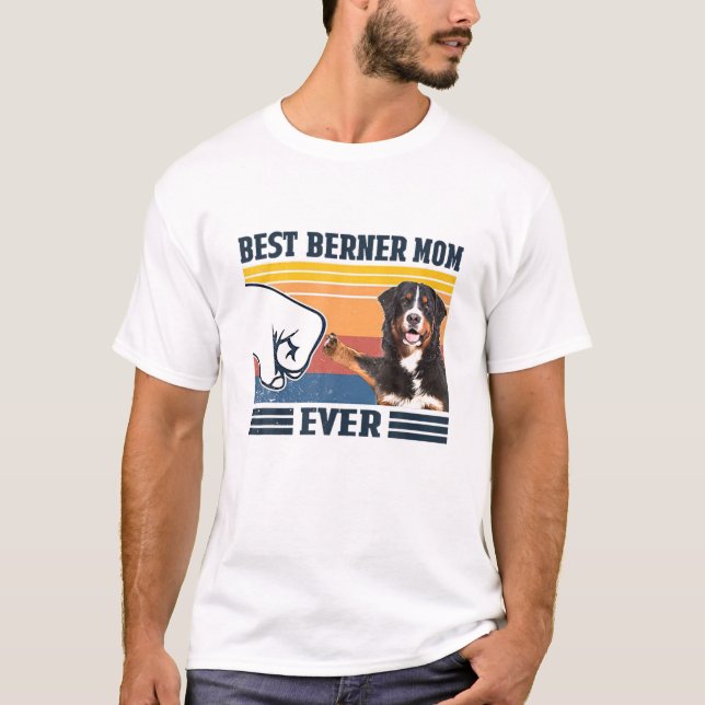 Bästa Bernese Mountain Hund Mamma Alltid Rolig hun T Shirt (Framsida)