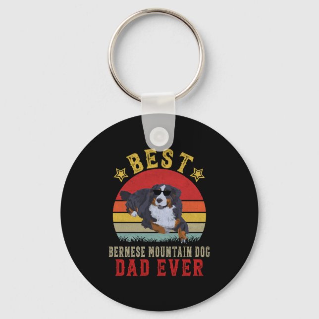 Bästa Bernese Mountain Hund Pappa Nyckelring (Framsida)