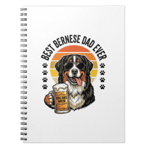 Bästa Bernese Pappa Någonsin Vintage Hund Öl-Shirt Anteckningsbok