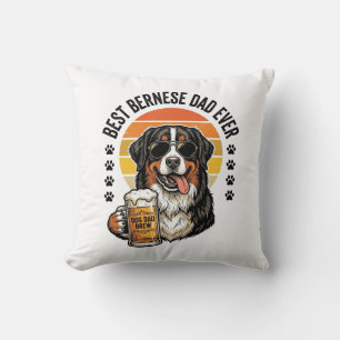 Bästa Bernese Pappa Någonsin Vintage Hund Öl-Shirt Kudde