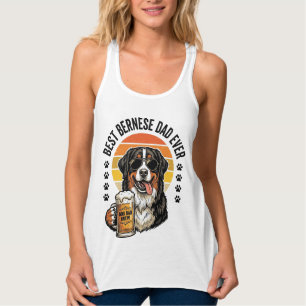 Bästa Bernese Pappa Någonsin Vintage Hund Öl-Shirt Linne Med Racerback