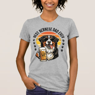 Bästa Bernese Pappa Någonsin Vintage Hund Öl Shirt T