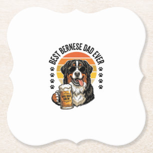 Bästa Bernese Pappa Någonsin Vintage Hund Öl Shirt Underlägg Papper