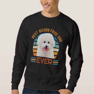 Bästa bichon Frise Pappa Alltid Hund Fars dag Tee Lång Ärmad Tröja