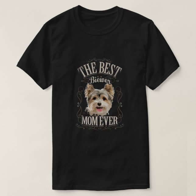 Bästa Biewer Mamma någonsin Lung Biewer Terrier Hu T Shirt (Design framsida)