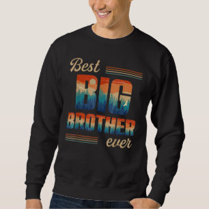 Bästa Big Brother Någonsin Män Retro Vintage Dekor Lång Ärmad Tröja
