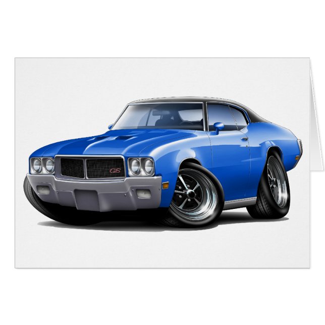 Bästa bil 1970-72 för Buick GS blåttsvart Hälsningskort (Framsidan Horizontal)
