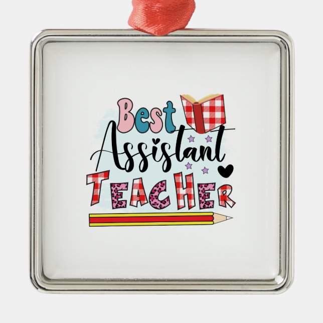 Bästa biträdande lärare julgransprydnad metall (Framsidan)