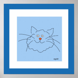 Bästa blå katt 16x16 affischtryck poster
