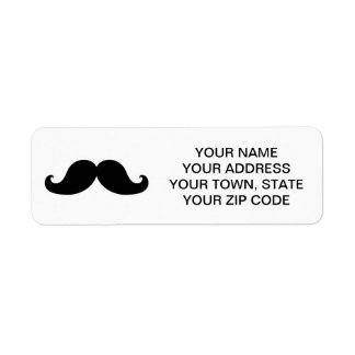 BÄSTA BLACK MUSTACHE RETURADRESS ETIKETT