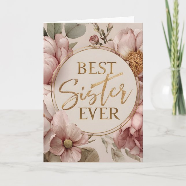 BÄSTA Blommigt EVER-Elegant-design Kort (Framsida)