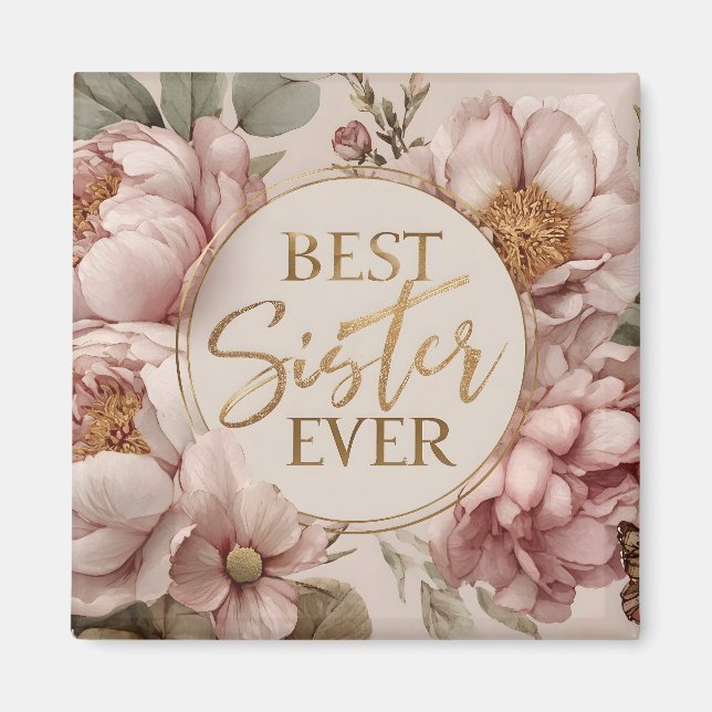 BÄSTA Blommigt EVER-Elegant-design Magnet (Framsidan)
