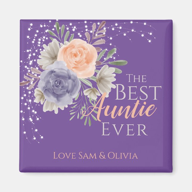 Bästa Blommigten Peony Ro Lila Magnet (Framsidan)